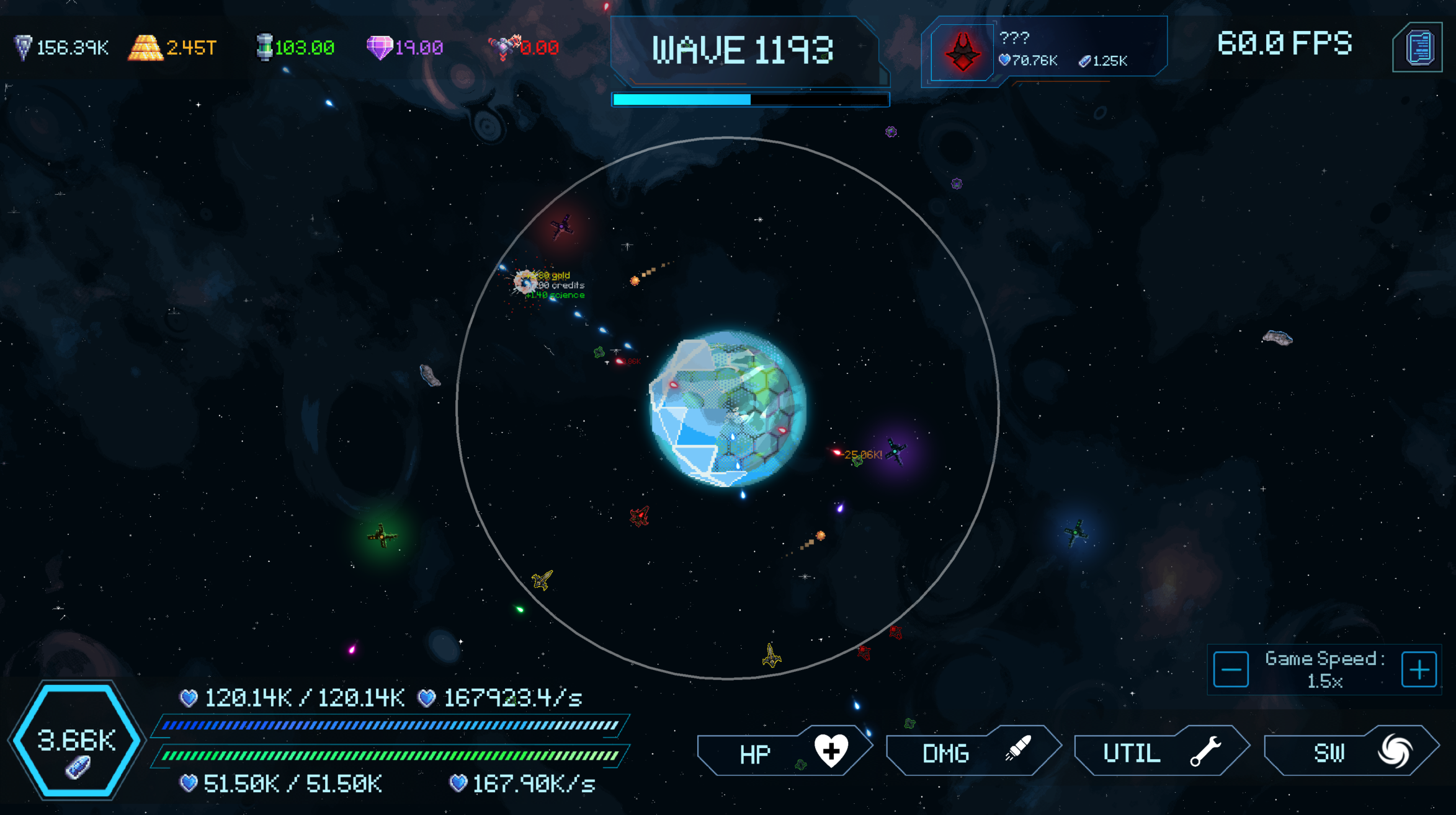 Level 1 fight screen